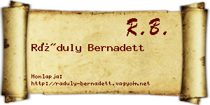 Ráduly Bernadett névjegykártya