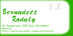 bernadett raduly business card